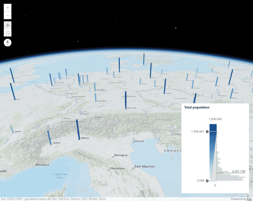 Image preview of related sample Generate univariate continuous size and color visualization in 3D
