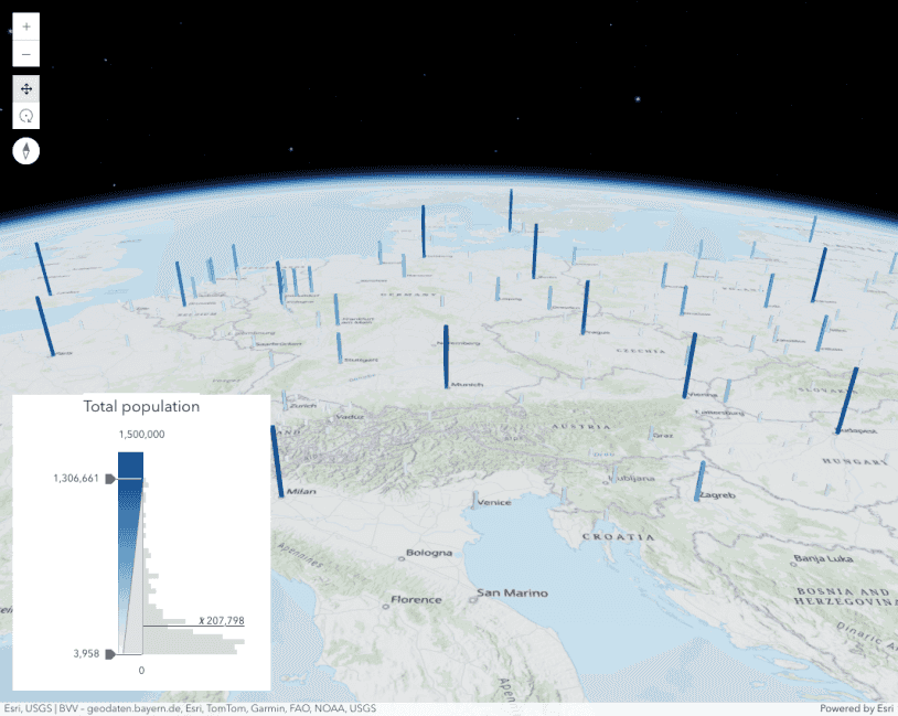 Image preview of related sample Generate univariate continuous size and color visualization in 3D