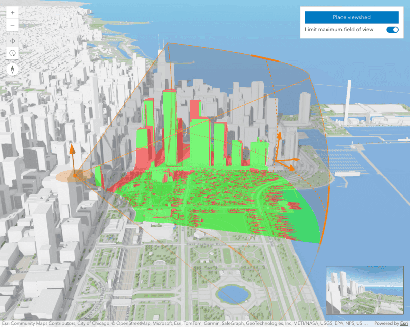 Image preview of related sample Interactive viewshed analysis