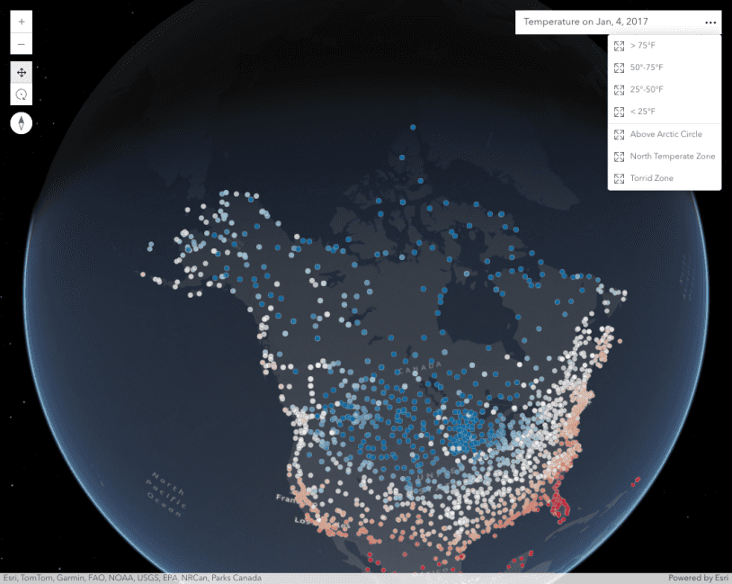 Query for extent of features