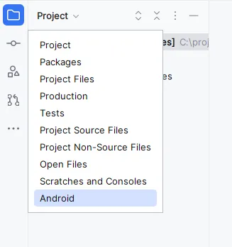 Android view in Project tool window