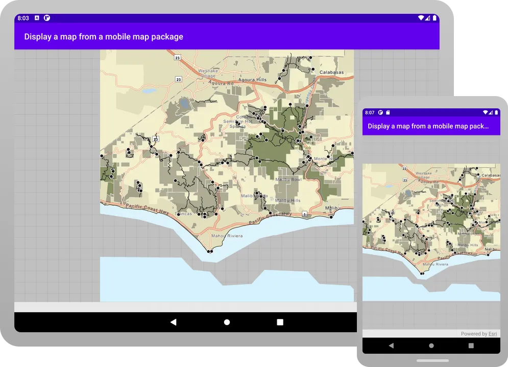 display a map from a mobile map package