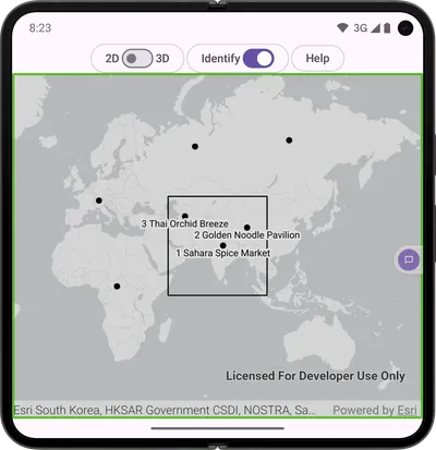 Identify results and callout flow in map mode