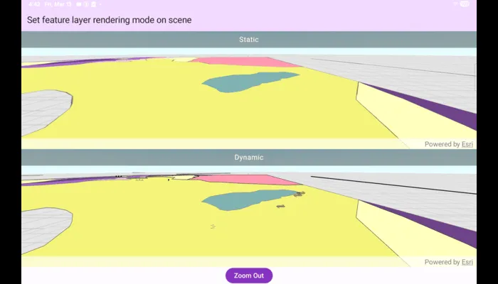 Screenshot of Set feature layer rendering mode on scene sample