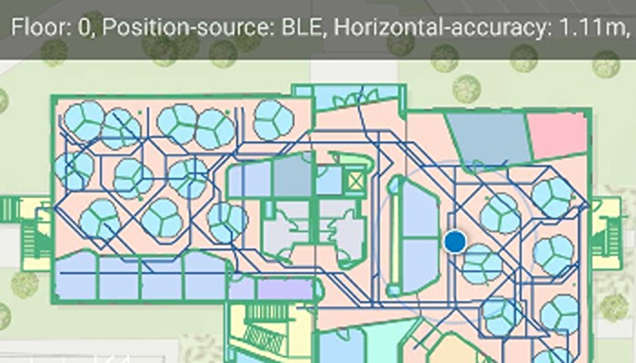 Show device location using indoor positioning