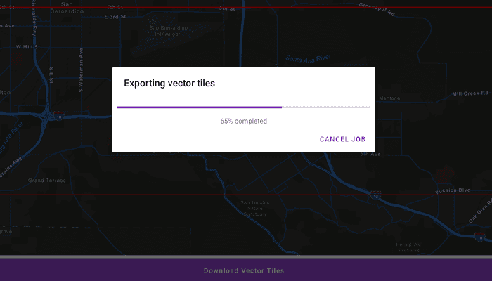 Image of download vector tiles to local cache