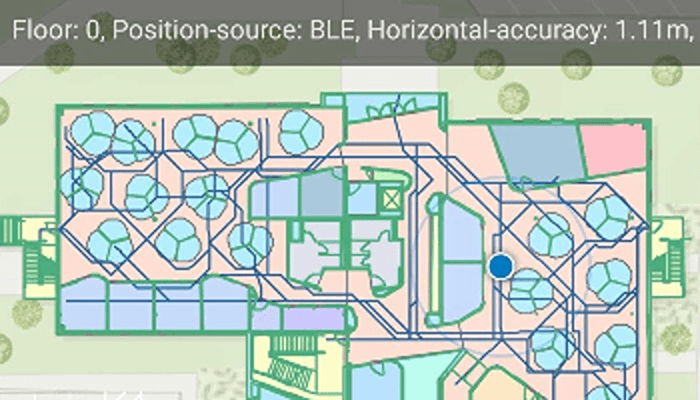 Show device location using indoor positioning