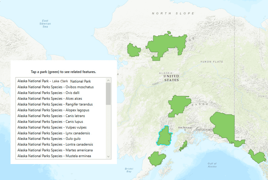 Alaska park table related to species table