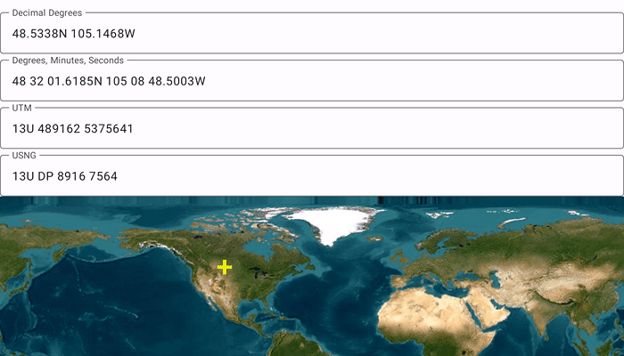 Images of Show coordinates in multiple formats