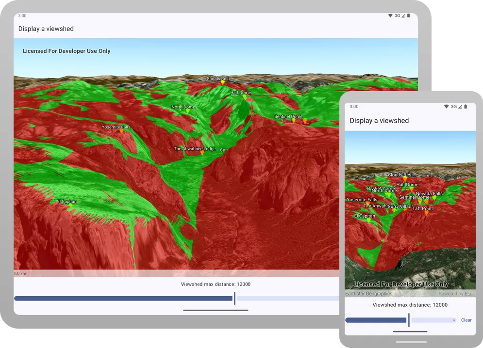 display a viewshed