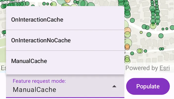 Screenshot of set feature request mode