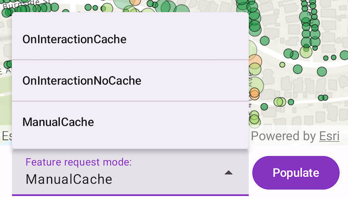 Screenshot of set feature request mode