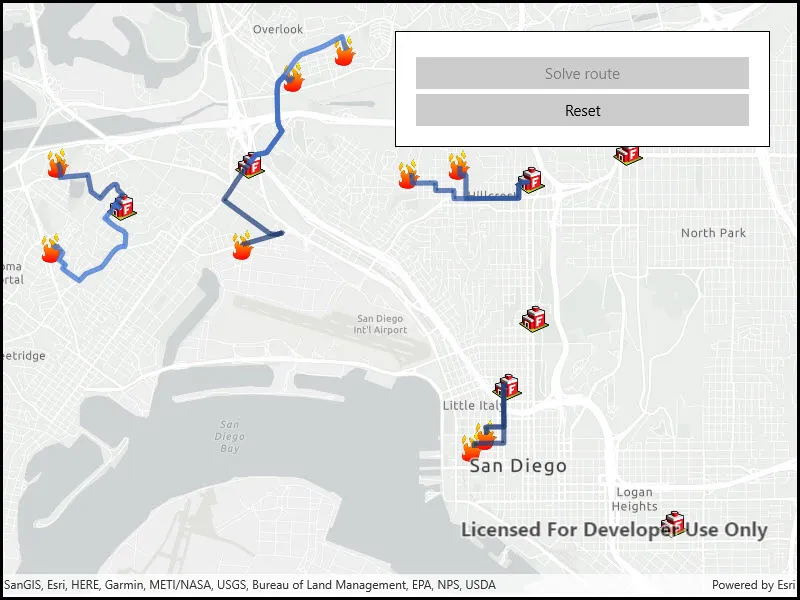 Image of find closest facility to multiple incidents service