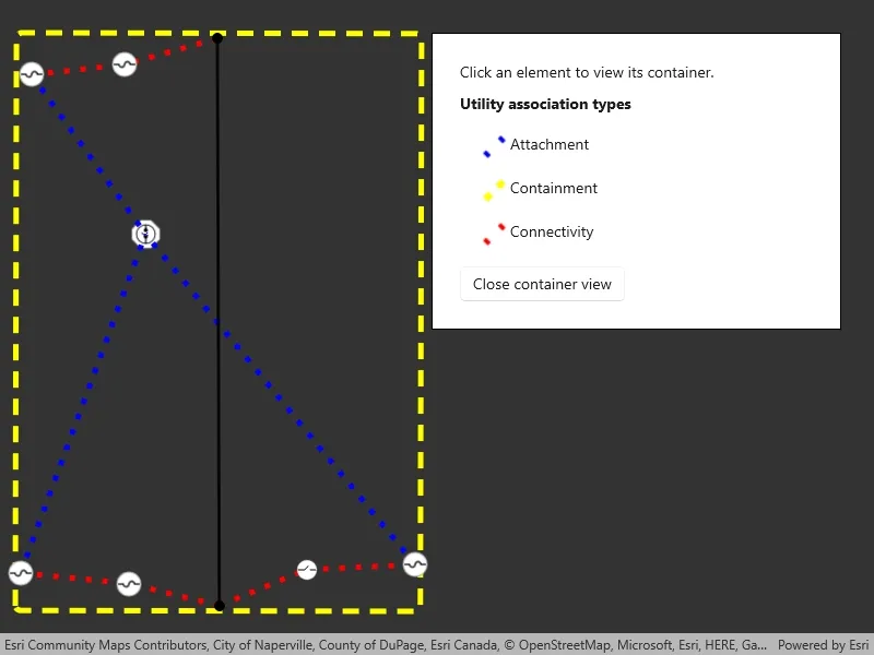 Image of display content of utility network container