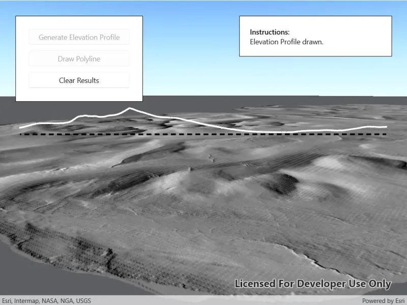 Image of local server generate elevation profile