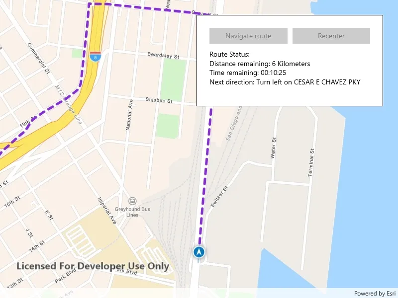 Image of navigate route with rerouting