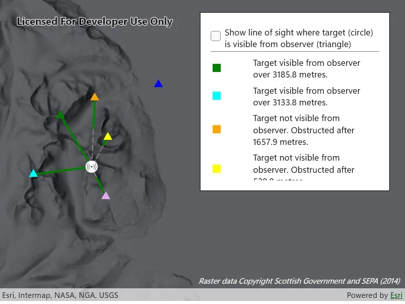 Show line of sight analysis in map sample