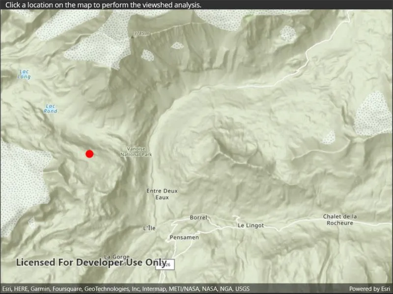 Image of show viewshed calculated from geoprocessing task