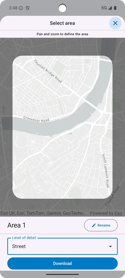 On-demand map areas with the OfflineMapAreas toolkit control