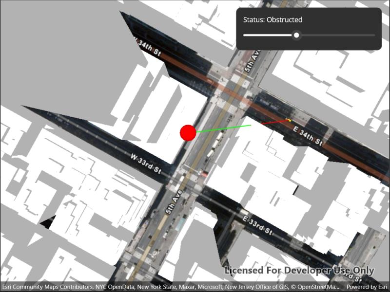 Image of Show exploratory line of sight between geoelements