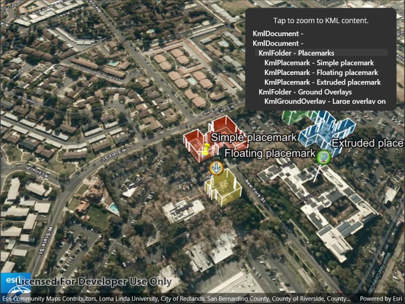 Image of list KML contents
