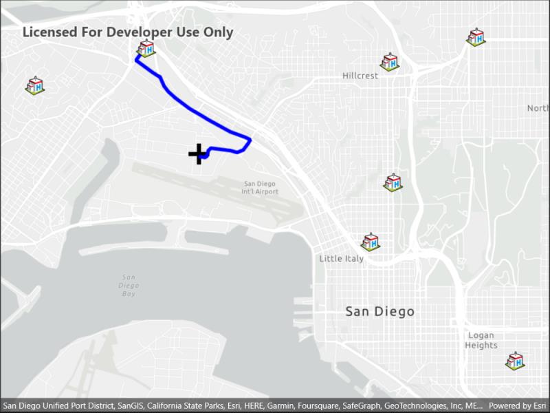 Image of find closest facility to an incident interactive