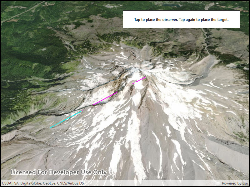 Image of show exploratory line of sight between points