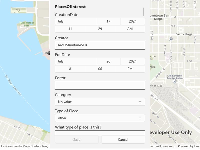 Image of Edit features using feature forms sample