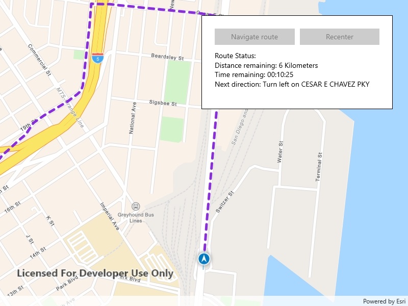 Image of navigate route with rerouting