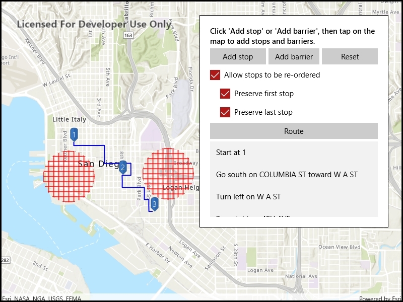 Image of route around barriers