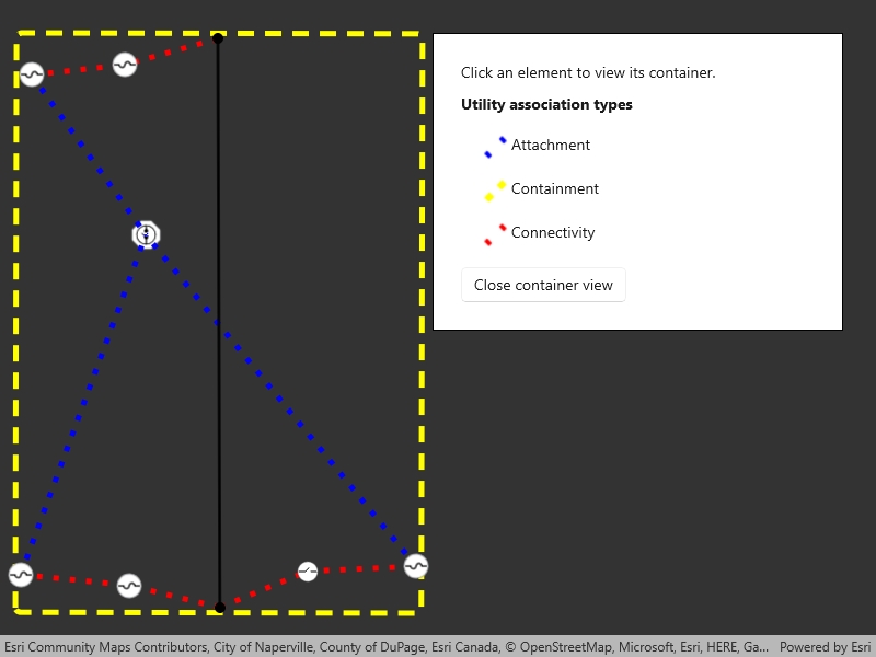 Image of display content of utility network container