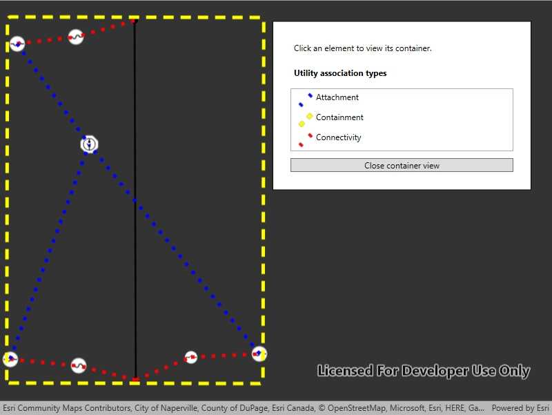 Image of display content of utility network container