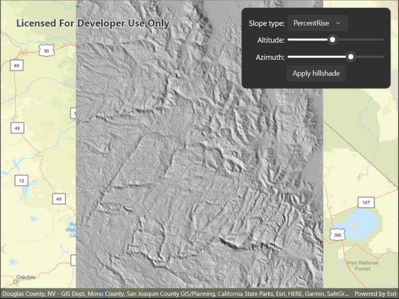 Hillshade Renderer Arcgis Maps Sdk For Net Arcgis Developers 6598