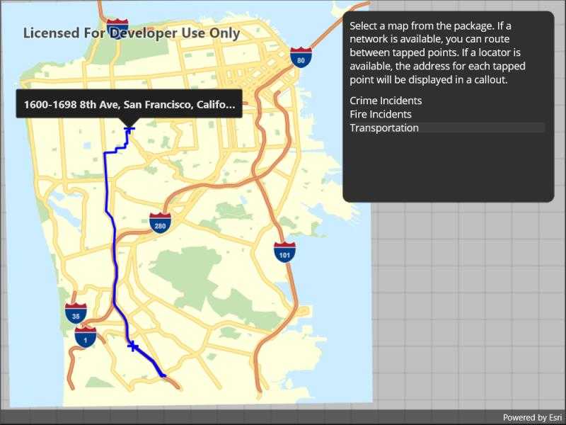 Image of mobile map search and route