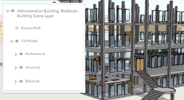 A detailed building interior and its components.