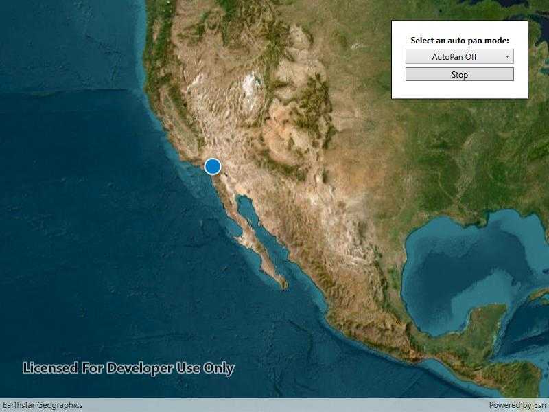 Image of display device location with autopan modes