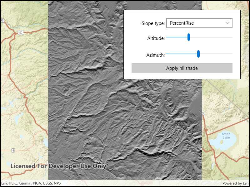 Hillshade Renderer Arcgis Maps Sdk For Net Arcgis Developers 7122