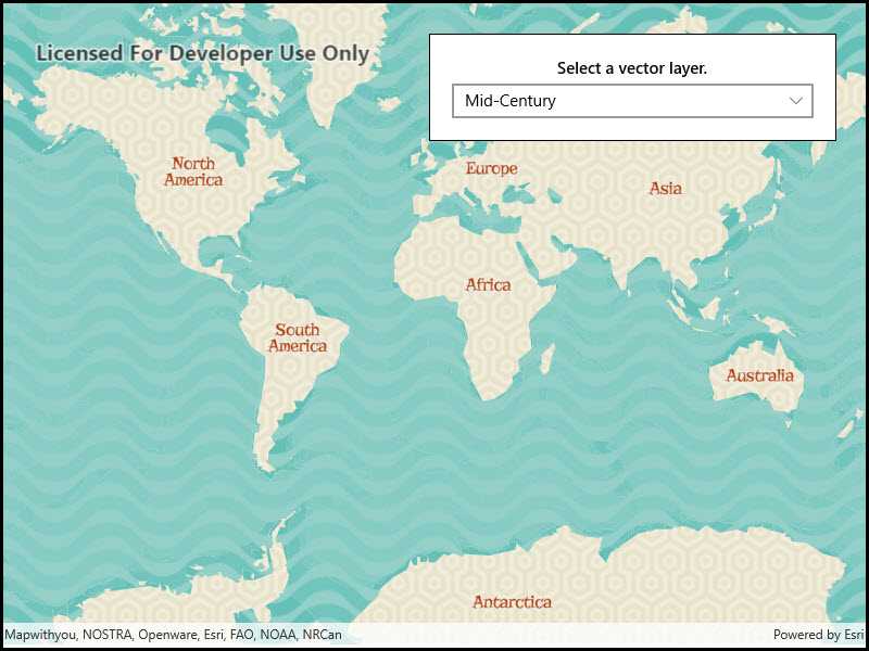 Image of ArcGIS vector tiled layer url