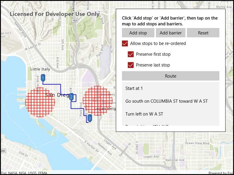 Image of route around barriers