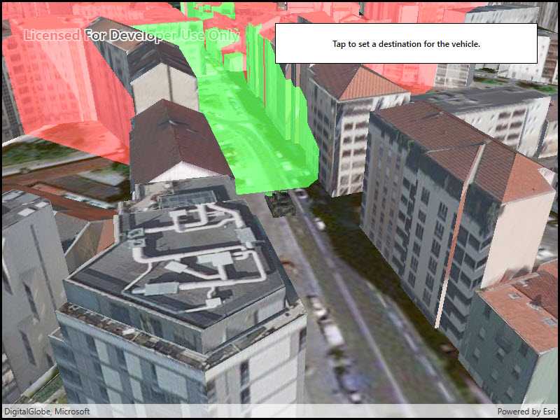 Image of viewshed for geoelement
