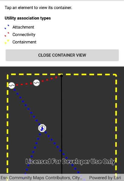 Image of display content of utility network container