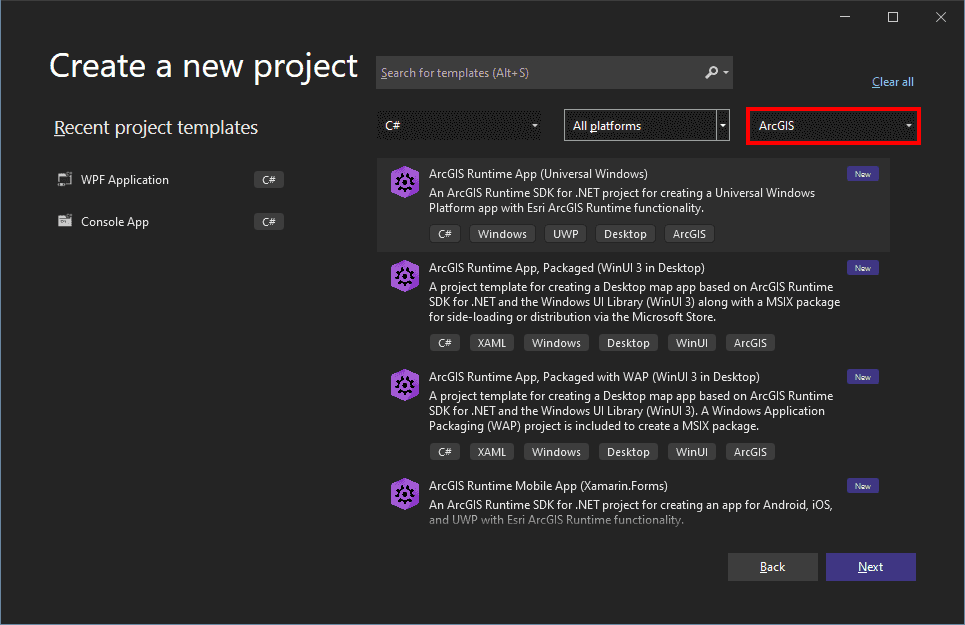 Visual Studio ArcGIS templates