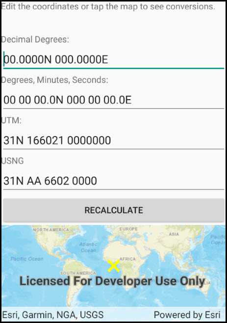 Images of format coordinates