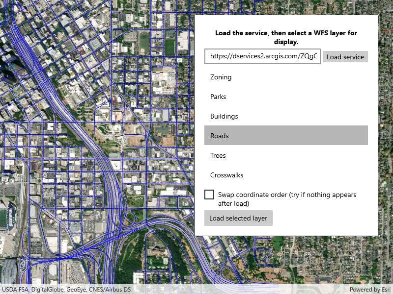 Image of browse WFS layers