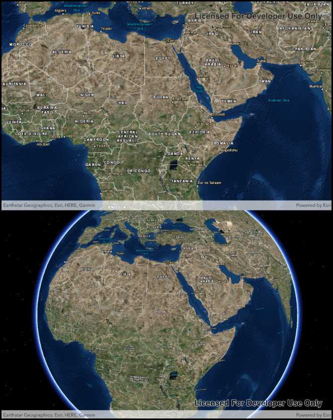 Image of geo view viewpoint synchronization