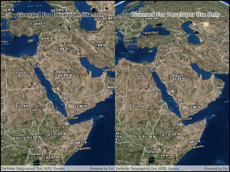 Image of geo view viewpoint synchronization