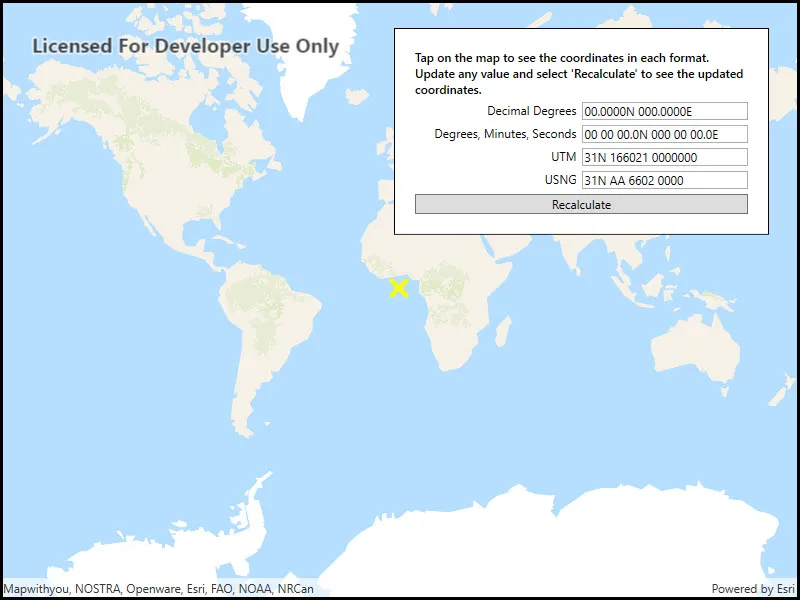 Images of format coordinates