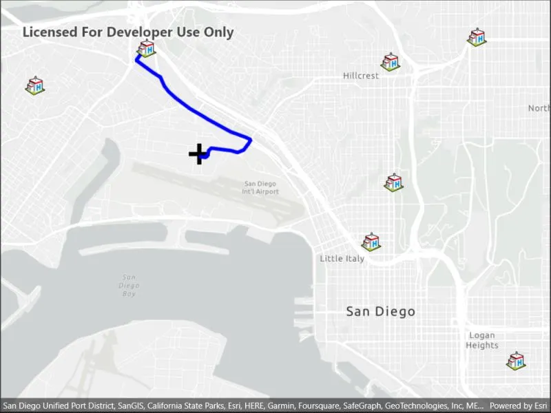 Image of find closest facility to an incident interactive