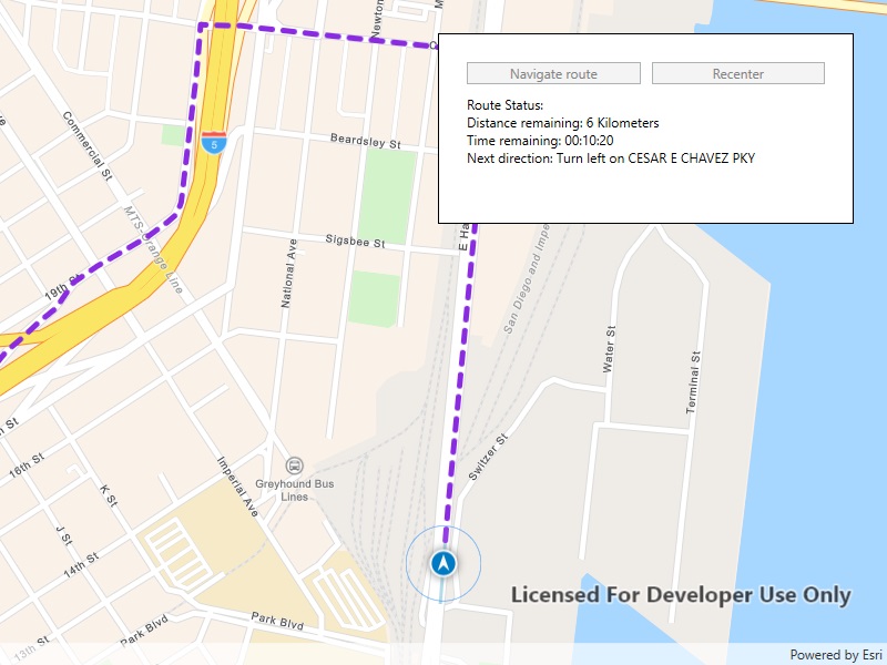 Image of navigate route with rerouting