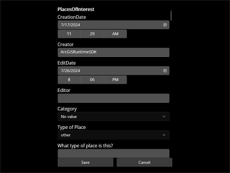 Image of Edit features using feature forms sample